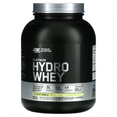 Optimum Nutrition, Platinum Hydrowhey, Velocity Vanilla, 3.5 lbs (1,590 g) / Изолят сывороточного протеина | Аптека | V4.Ru: Маркетплейс