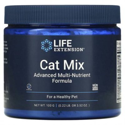 Life Extension, Cat Mix, усовершенствованное универсальное средство для котов с питательными веществами, 100 г (3,52 унции) / Витамины и минералы для питомцев | Аптека | V4.Ru: Маркетплейс