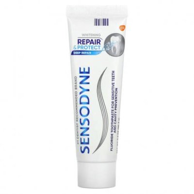 Sensodyne, Отбеливающая зубная паста Repair & Protect с фтором, 96,4 г (3,4 унции) / Отбеливание | Аптека | V4.Ru: Маркетплейс