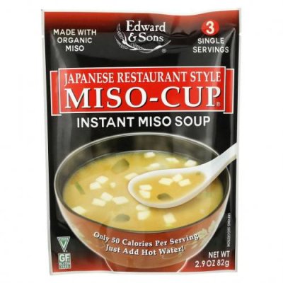 Edward & Sons, Edward & Sons, Miso-Cup, Japanese Restaurant Style, 3 Individual Servings / Чашки для супа и миски | Аптека | V4.Ru: Маркетплейс