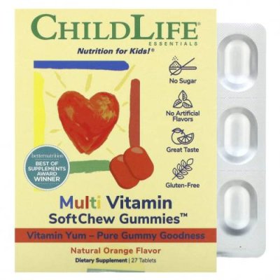 ChildLife, Multi Vitamin SoftMelts со вкусом натурального апельсина, 27 таблеток / Детские мультивитамины | Аптека | V4.Ru: Маркетплейс