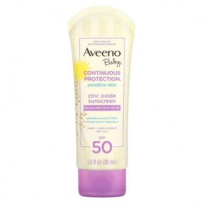 Aveeno, Для детей, солнцезащитное средство с оксидом цинка, SPF 50, 88 мл (3 жидк. Унции) / Детские солнцезащитные средства | Аптека | V4.Ru: Маркетплейс