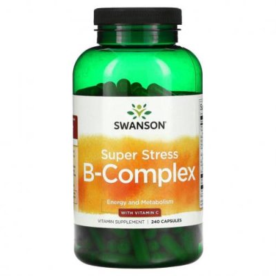 Swanson, Super Stress B-Complex с витамином C, 240 капсул / Комплекс витаминов группы B | Аптека | V4.Ru: Маркетплейс