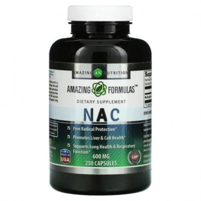 Amazing Nutrition, NAC, 600 мг, 250 капсул / N-ацетилцистеин | Аптека | V4.Ru: Маркетплейс