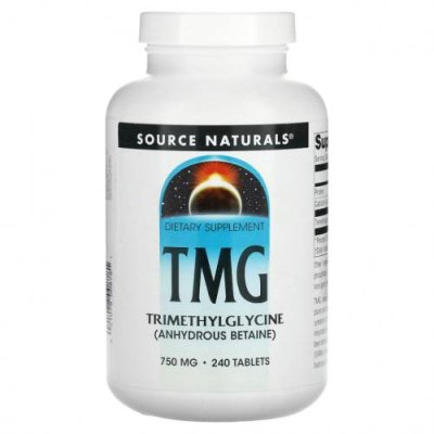 Source Naturals, TMG, триметилглицин, 750 мг, 240 таблеток / Бетаин HCL (триметилглицин) | Аптека | V4.Ru: Маркетплейс