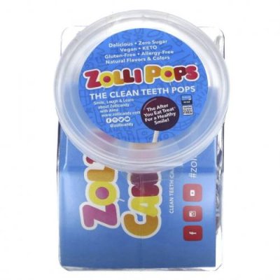 Zollipops, The Clean Teeth Pops, леденцы для чистки зубов, ассорти, 147 г (5,2 унции) / Леденцы | Аптека | V4.Ru: Маркетплейс