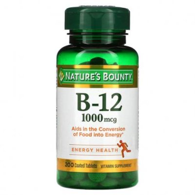 Nature's Bounty, B-12, 1000 мкг, 200 таблеток с оболочкой / B12 | Аптека | V4.Ru: Маркетплейс