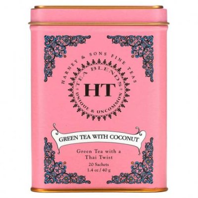 Harney & Sons, Green Tea with Thai Flavors, 20 Tea Sachets, 1.4 oz (40 g) / Зеленый чай, продукты | Аптека | V4.Ru: Маркетплейс