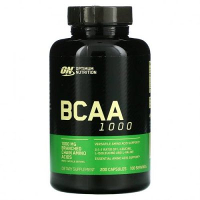 Optimum Nutrition, BCAA 1000, 500 мг, 200 капсул / BCAA | Аптека | V4.Ru: Маркетплейс