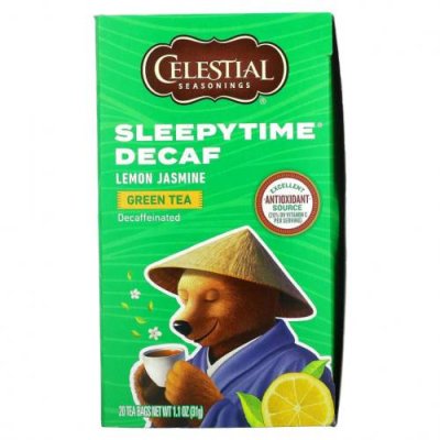 Celestial Seasonings, Sleepytime, зеленый чай, со вкусом лимона и жасмина, без кофеина, 20 чайных пакетиков, 31 г (1,1 унции) / Зеленый чай, продукты | Аптека | V4.Ru: Маркетплейс