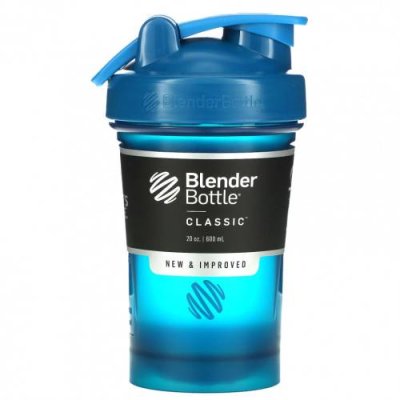 Blender Bottle, Classic With Loop, классический шейкер с петелькой, океанический голубой, 600 мл (20 унций) / Бутылки, шейкеры и вода | Аптека | V4.Ru: Маркетплейс