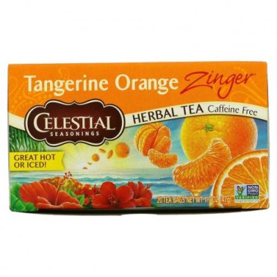 Celestial Seasonings, Травяной чай без кофеина Zinger, Мандариново-апельсиновый заряд, 20 чайных пакетиков, 1,7 унции (47 г) / Травяной чай | Аптека | V4.Ru: Маркетплейс