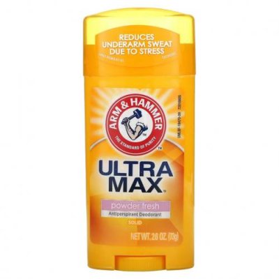 Arm & Hammer, UltraMax, твердый дезодорант-антиперспирант для женщин, свежий пудровый аромат, 73 г (2,6 унции) / Дезодоранты | Аптека | V4.Ru: Маркетплейс