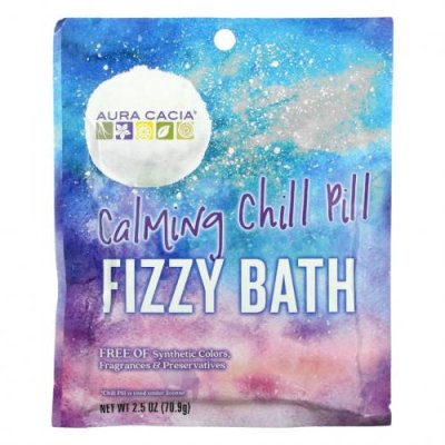 Aura Cacia, Fizzy Bath, успокаивающая и охлаждающая таблетка, 70,9 г (2,5 унции) / Шарик для ванны | Аптека | V4.Ru: Маркетплейс