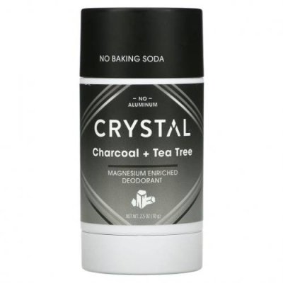 Crystal Body Deodorant, Обогащенный магнием дезодорант, древесный уголь + чайное дерево, 2,5 унции (70 г) / Дезодоранты | Аптека | V4.Ru: Маркетплейс