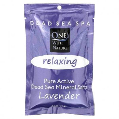 One with Nature, Dead Sea Spa, минеральные соли, расслабляющее средство, лаванда, 70 г / Минеральная ванна | Аптека | V4.Ru: Маркетплейс