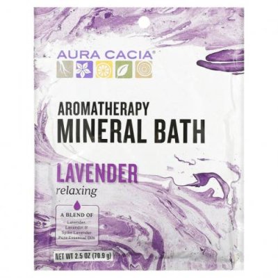 Aura Cacia, Aromatherapy Mineral Bath, расслабляющая лаванда, 70,9 г (2,5 унций) / Минеральная ванна | Аптека | V4.Ru: Маркетплейс