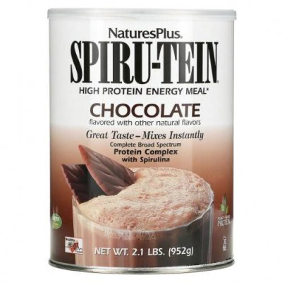 NaturesPlus, Spiru-Tein, энергетическая добавка с высоким содержанием протеина, со вкусом шоколада, 952 г (2,1 фунта) / Заменители пищи | Аптека | V4.Ru: Маркетплейс