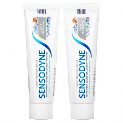 Sensodyne, Отбеливающая зубная паста с фтором, двойная упаковка, 2 тюбика по 113 г (4 унции) / Отбеливание | Аптека | V4.Ru: Маркетплейс