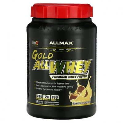 ALLMAX Nutrition, AllWhey Gold, 100% сывороточный протеин+ премиум-изолят сывороточного протеина, шоколад и арахисовое масло, 2 фунта (907 г) / Сывороточные белковые смеси | Аптека | V4.Ru: Маркетплейс