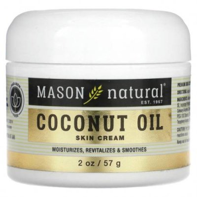 Mason Natural, Крем для кожи с кокосовым маслом, 57 г (2 унции) / Увлажняющие средства для лица | Аптека | V4.Ru: Маркетплейс