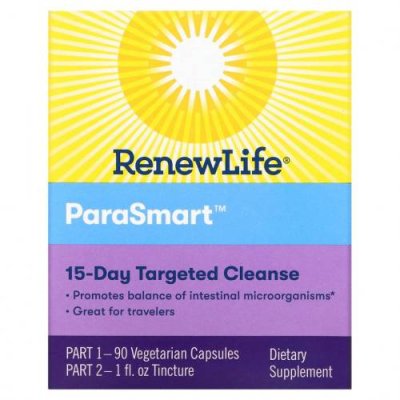 Renew Life, Направленное действие, ParaSmart, микробиологическое очищение, 15-дневная программа из 2 частей / Очищение кишечника | Аптека | V4.Ru: Маркетплейс