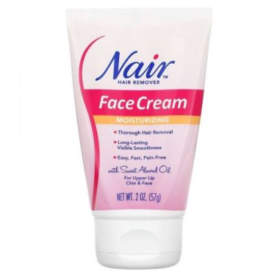 Nair, Hair Remover, Moisturizing Face Cream, 2 oz (57 g) / Средства для эпиляции | Аптека | V4.Ru: Маркетплейс