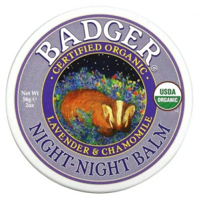 Badger Company, Organic, бальзам 'ночь-ночь', лаванда и ромашка, 2 унции (56 г) / Травы для детей | Аптека | V4.Ru: Маркетплейс