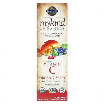 Garden of Life, MyKind Organics, органический спрей с витамином С, вишня и мандарин, 58 мл (2 жидк. унции) / Витамин С | Аптека | V4.Ru: Маркетплейс