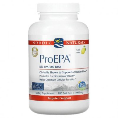 Nordic Naturals, ProEPA, лимон, 1000 мг, 180 капсул / Рыбий жир омега-3 | Аптека | V4.Ru: Маркетплейс