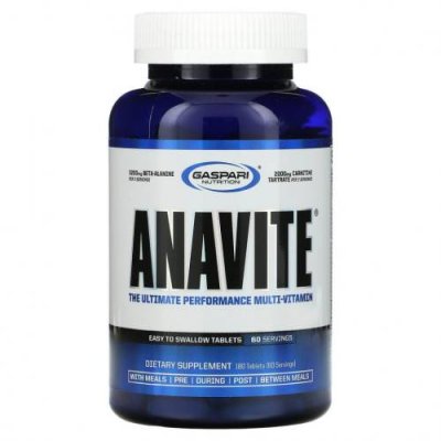 Gaspari Nutrition, ANAVITE, мультивитамины для максимальной работоспособности, 180 таблеток / Мультивитамины, физическая активность | Аптека | V4.Ru: Маркетплейс