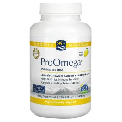 Nordic Naturals, ProOmega, со вкусом лимона, 1000 мг, 180 мягких желатиновых капсул / Рыбий жир омега-3 | Аптека | V4.Ru: Маркетплейс