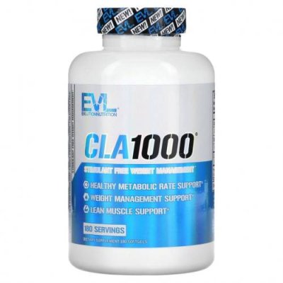 EVLution Nutrition, CLA1000, добавка для коррекции веса без стимуляторов, 180 капсул / КЛК (конъюгированная линолевая кислота) | Аптека | V4.Ru: Маркетплейс