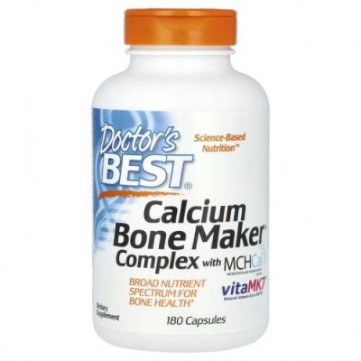 Doctor's Best, Calcium Bone Maker, комплекс с MCHCal и VitaMK7, 180 капсул / Кальций | Аптека | V4.Ru: Маркетплейс