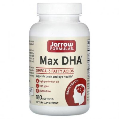 Jarrow Formulas, Max DHA, 180 мягких таблеток / ДГК | Аптека | V4.Ru: Маркетплейс