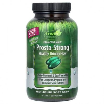 Irwin Naturals, Prosta-Strong, здоровье простаты и мочевыделительной системы, 180 желатиновых капсул / Предстательная железа | Аптека | V4.Ru: Маркетплейс