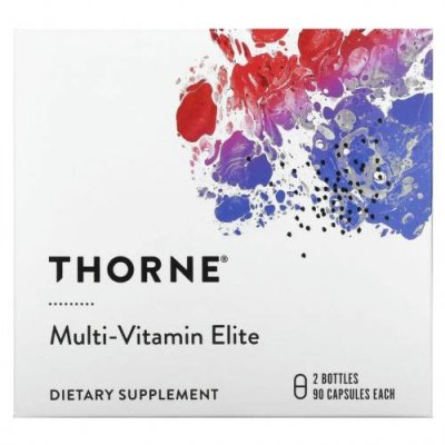 Thorne Research, Multi-Vitamin Elite, 2 флакона, по 90 капсул в каждом / Мультивитамины | Аптека | V4.Ru: Маркетплейс