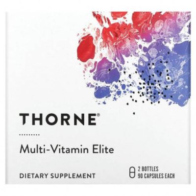 Thorne Research, Multi-Vitamin Elite, мультивитамины для приема утром и вечером, 2 флакона, по 90 капсул / Мультивитамины | Аптека | V4.Ru: Маркетплейс