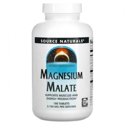 Source Naturals, малат магния, 3750 мг, 180 таблеток / Магний | Аптека | V4.Ru: Маркетплейс