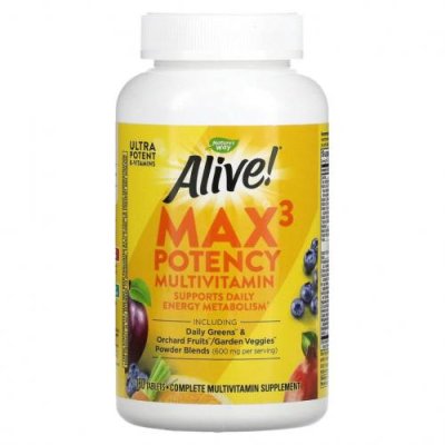 Nature's Way, Alive! Max3 Potency, мультивитамины, 180 таблеток / Мультивитамины | Аптека | V4.Ru: Маркетплейс