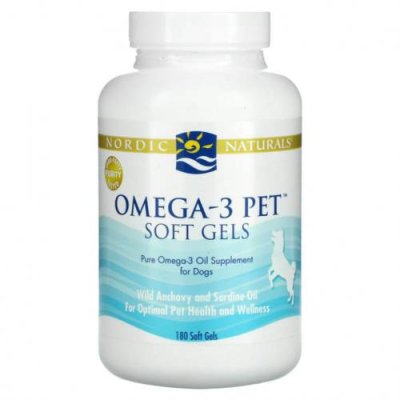 Nordic Naturals, Omega-3 Pet, для собак, 180 капсул / Омега и масла для питомцев | Аптека | V4.Ru: Маркетплейс