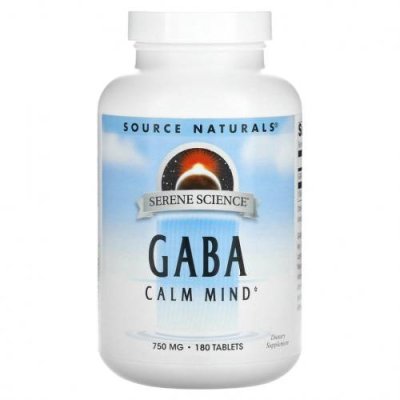 Source Naturals, GABA Calm Mind, ГАМК, 750 мг, 180 таблеток / ГАМК (гамма-аминомасляная кислота) | Аптека | V4.Ru: Маркетплейс