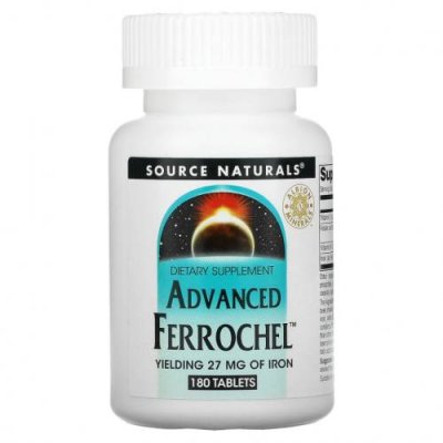 Source Naturals, Advanced Ferrochel, улучшенная формула, 180 таблеток / Железо | Аптека | V4.Ru: Маркетплейс