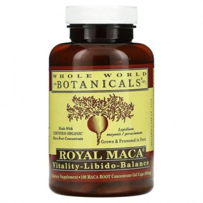 Whole World Botanicals, Royal Maca, 250 мг, 180 капсул / Мака | Аптека | V4.Ru: Маркетплейс