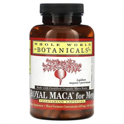 Whole World Botanicals, Royal Maca for Men, 500 mg, 180 Gelatinized Veggie Caps / Мака | Аптека | V4.Ru: Маркетплейс