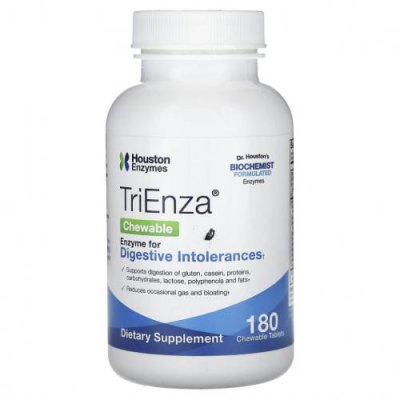 Houston Enzymes, Жевательные таблетки TriEnza, 180 жевательных таблеток / Пищеварительные ферменты | Аптека | V4.Ru: Маркетплейс