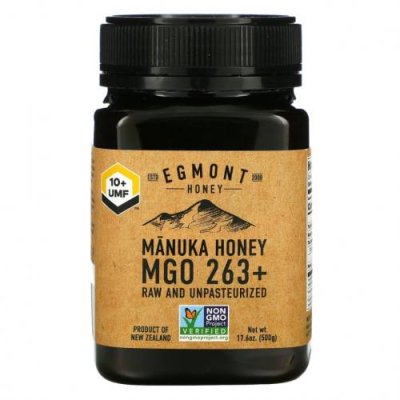 Egmont Honey, Мед манука, необработанный и непастеризованный, 263+ MGO, 500 г (17,6 унции) / Мед манука | Аптека | V4.Ru: Маркетплейс