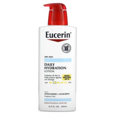 Eucerin, ежедневный увлажняющий лосьон, SPF 15, без отдушек, 500 мл (16,9 жидк. унции) / Лосьон | Аптека | V4.Ru: Маркетплейс