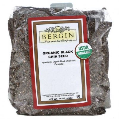 Bergin Fruit and Nut Company, органические черные семена чиа, 454 г (16 унций) / Семена чиа | Аптека | V4.Ru: Маркетплейс