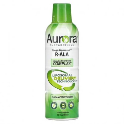 Aurora Nutrascience, Mega-Liposomal R-ALA, R-альфа липоевая кислота, со вкусом органических фруктов, 480 мл (16 жидк. унций) / Альфа-липоевая кислота | Аптека | V4.Ru: Маркетплейс